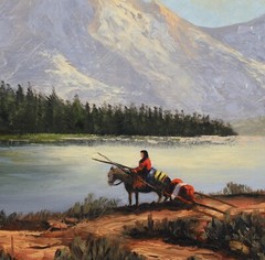 PHIL ARCURI MOUNTAIN LANDSCAPE OIL PAINTING NATIVE AMERICAN SONORA CALIFORNIA