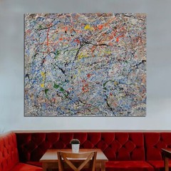 Jackson Pollock style Professional￼ Artist Canvas￼ painting￼ 72”X60”Abstract,6ft