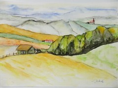Ingeborg Jakob Wilhelmshaven Watercolour Hand Signed Dated 13×18.5cm To-5016
