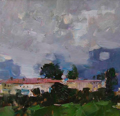 Oil painting Hills Ukrainian painter Canvas Decor Unframed original landscape