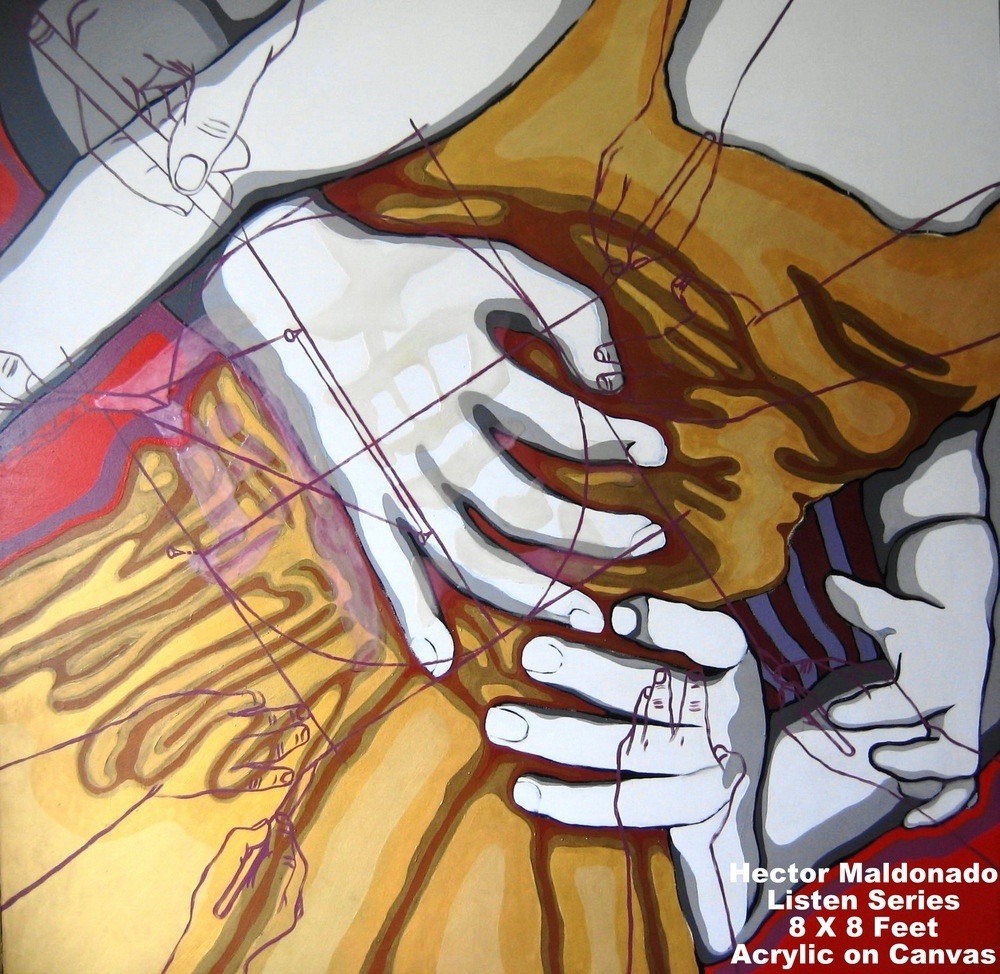 The Embrace from theListen Series Painting is from a private Miami Estate 8X8 FT