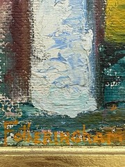 Fotheringham Mid Century Modernism Impressionism Abstract Candle Figure Painting