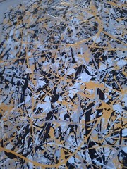 Original Abstract Action Painting jackson pollock style signed art Canvas