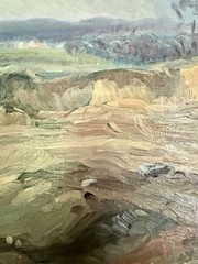 Framed Gottfrid Olsson Landscape Oil On Wood Painting Signed And Dated 1935