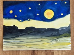 ALICE GUZMAN ORIGINAL WATERCOLOR PAINTING 11″ X 15″ NEW MEXICO ARTIST 1980’S