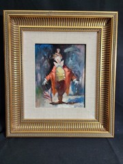 Beautiful Lot of five (5) Julian Ritter Original Clown Oil Paintings