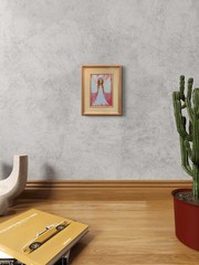 Angel Guardian with Flowers Original Painting Angel Wings Handmade Wall Art 6×4