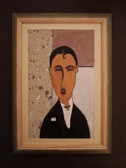 Expressionist. Painting – THE ITALIAN WAITER – signed bumblebee