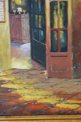 Vtg 80 Original Signed Mariel Chapot French Cafe Street Scene Oil Painting 16X20