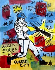 Original Baseball Royals 11×14 George Brett Acrylic Canvas Neo Expressionist