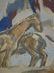 Ukrainian Soviet USSR Painting cubism postimpressionism Avant-garde horses rest