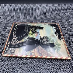 VTG Silhouette Painted Convex Glass Couple Picture 1940’s