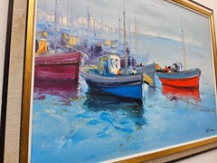No.: 604 oil painting artwork picture painting oil painting ships seafaring sea
