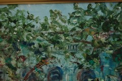 ORIGINAL FRAMED OIL PRADO BOULEVARD SCENE OLD HAVANA, CUBA ARTIST: HECTO VIDAL