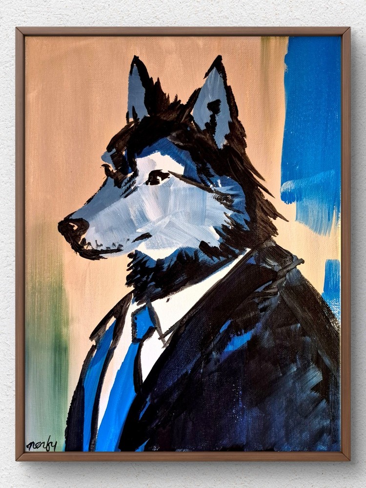 Original Signed 11×14 Expressionist Animal Acrylic Canvas Bold Home Decor A154