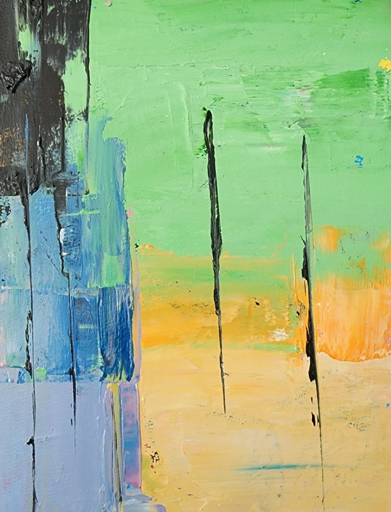 Scratching Post – Original Abstract Oil Painting by Blair Russell 8.5 x 11