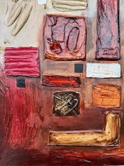 Original Old Russian Abstract Composition, Oil Painting, Signed, 60.0×60.0 cm