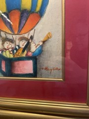 JOYCE ROYBAL OIL PAINTING – CHILDREN LIFE CELEBRATIONS SET OF 2 FRAMED MINTY