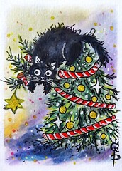 ACEO Custom painting from photo Pet portrait Watercolor Cat Dog Commission art