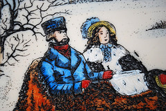 Hand Colored RARE Currier & Ives ARTINI ENGRAVING ‚THE ROAD WINTER‘ Framed 17.5″