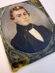 19th c. Miniature Portrait and original photo by Randall Photography Detroit Mi.