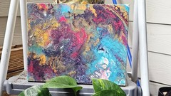 Abstract Fluid Art Acrylic Painting Wall Art – Unframed Canvas, Single Piece
