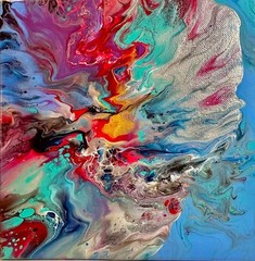 Original Acrylic 8″x8″ Canvas Art OOAK (One of a Kind) Auto, Date, Numbered 1/1