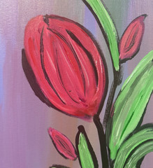 Blushing Bloom Original 14×11 Contemporary Floral Fine Art Canvas Signed Pink