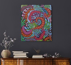 Original Abstract Ocean Painting Underwater Nautical Art Coastal Sea Painting