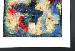 Mixed Media Abstract Painting “4 Wishes” Acrylic Sparkles Glitter 5×5” Fine Art