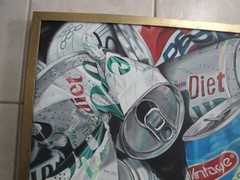 Anthony Mezza 1993 Photorealism Crushed Cans Oil On Canvas Painting Signed !