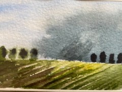 Watercolor Fields Nature Trip Idyll ° Field Miniature North Vacation 11 x 14 cm