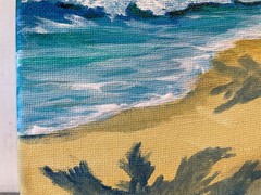 7 x 14 Original Acrylic Painting on Canvas….“Seaside“