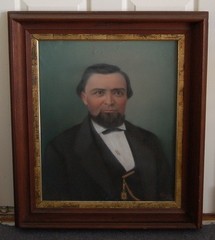 RARE PAIR 1875-1876 ALBERT CLEMENT FAHRENBERG NEW ORLEANS COUPLE PORTRAIT FRAMED