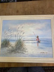 Vintage Oil Paintings Signed L. Marcus Seascape Framed (2 paintings) Beach Ocean