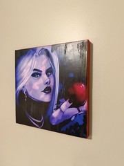 Gothic Portrait Print on Wood 10×10 wall hanging witchy fantasy art