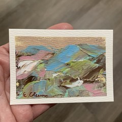 ACEO Original Painting Abstract Landscape Impressionism Acrylic on Paper