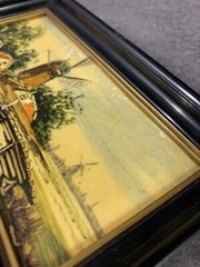 Painted Tiles Windmill Water Scenes On Tile Set Of 2 As Shown C Holland READ