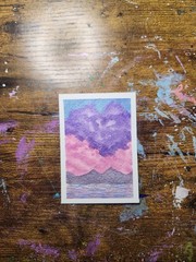 ACEO Art Card Original Watercolor Shimmery 2.5″ x 3.5″ El_duderino_art