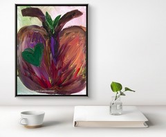 BLESSED#817 11×14 Heart Apple Abstract Neo Expressionism Original Canvas Art