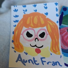 ACEO by Emily Meinert aunt fran portrait woman painting on paper single piece