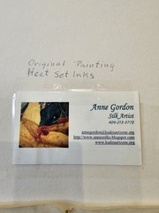 Signed Original Ink on Silk Painting- Irises on Silk by Anne Gordon- Framed
