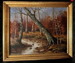 Walter E. Ashbaugh Ohio American Art Landscape Trees Oil Painting Artist Signed