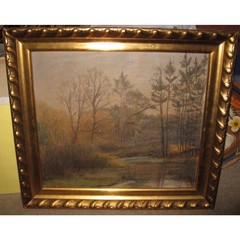 1926 Landscape with River and Trees signed Kurt Maerkels inscribed in German