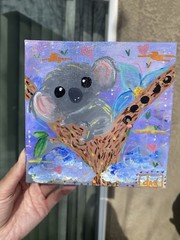 Just A Koala Original Painting, Acrylic Animal Painting
