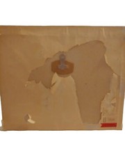 World’s Fair Louisiana 1984 Asian Water Color Silk Painting Metal Like Flacks