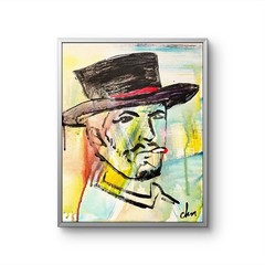 11×14 “Wyatt Earp Anerican Legend”Expressionism Handmade Colorful Original Art
