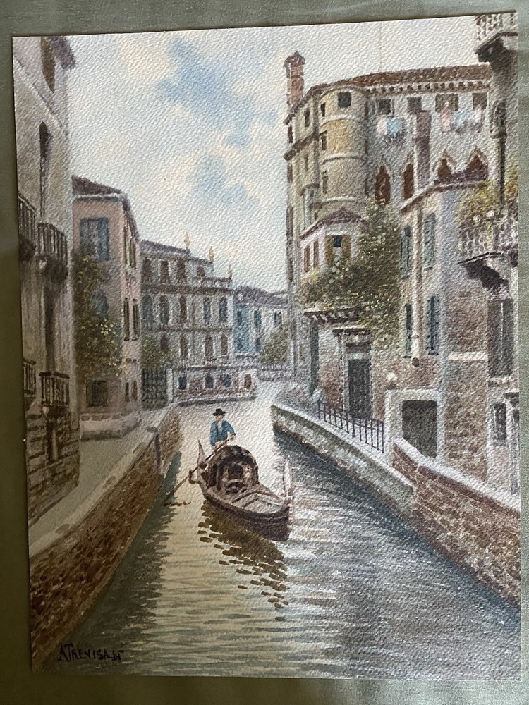 Alberto Trevisan (Italian 1919-1978). Venice watercolor on paper. 11″ x 8 1/2″