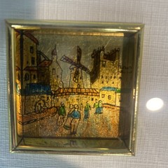 Gold Leafed Painting Of Windmills