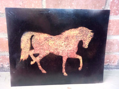 Horse Spray Paint Art on Heavy Card OOAk 11×14 Original by Artist